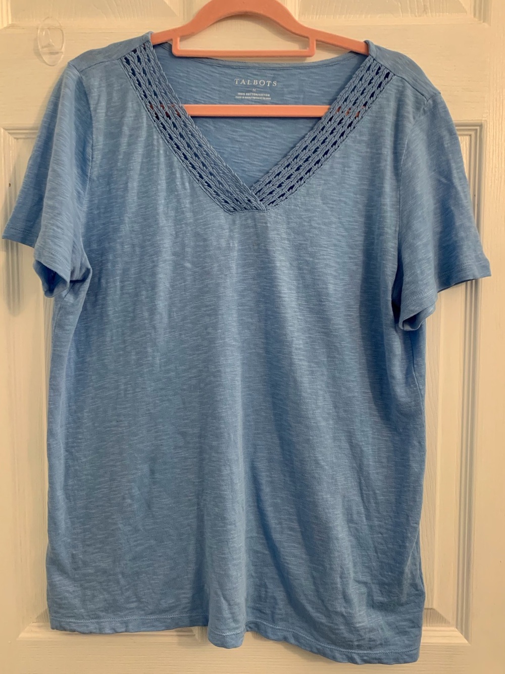 Talbots Sky Blue Short Sleeve Crew Tee. Size medium $8